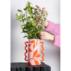 Vase en céramique rose et orange h25cm - Rodrigo