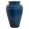 Vase en faïence bleu marine h50cm - Mediterranée