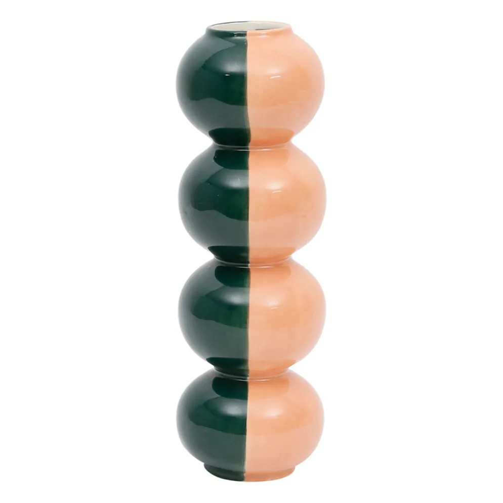 Vase en grès émeraude et corail h29cm - Lumi