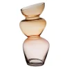 Vase en verre ambre et rose h32cm - Funky