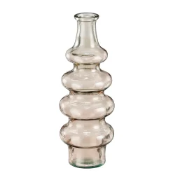 Vase en verre recyclé fumé rose h40cm - Sira