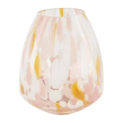 Vase en verre rose h20cm