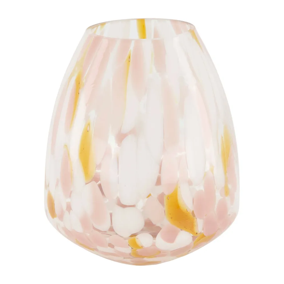 Vase en verre rose h20cm