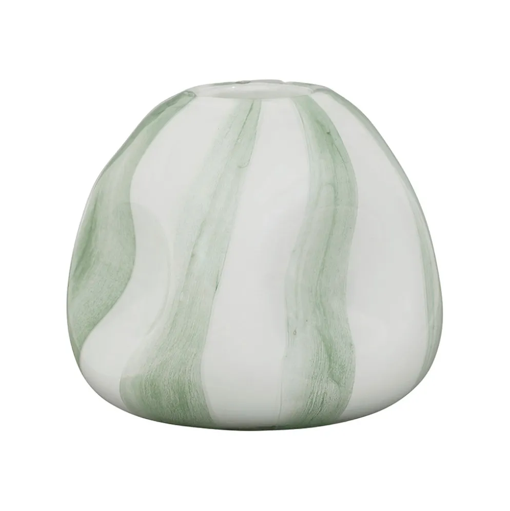 Vase en verre sauge et blanc h17cm - Allen