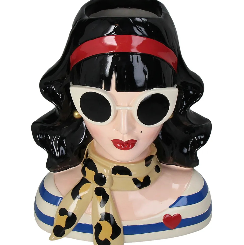 Vase femme brune multicolore h28cm
