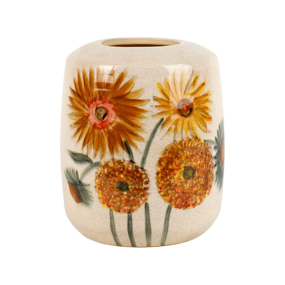 Vase fleur en grès ocre h20cm - Fleurice