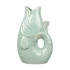 Vase poisson en grès vert d'eau h30cm - Mer