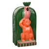 Vase singe en dolomite vert et rose h24cm - Jungle pop