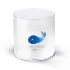 Verre à eau baleine bleue en verre borosilicate 25cl