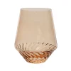 Verre à eau en verre torsadé ambre d10cm