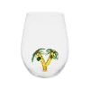 Verre à eau palmier en verre borosilicate ambre et vert 50cl