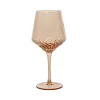 Verre à pied en verre torsadé ambre d10cm