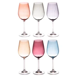 Verres à vin x6 en cristallin multicolore 35cl - Lumen